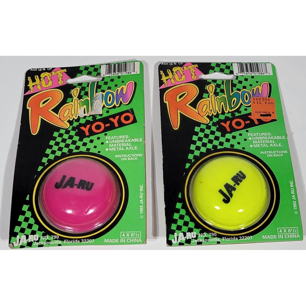 Vintage JA-RU Yellow & Pink Hot Rainbow YO-YO No. 790